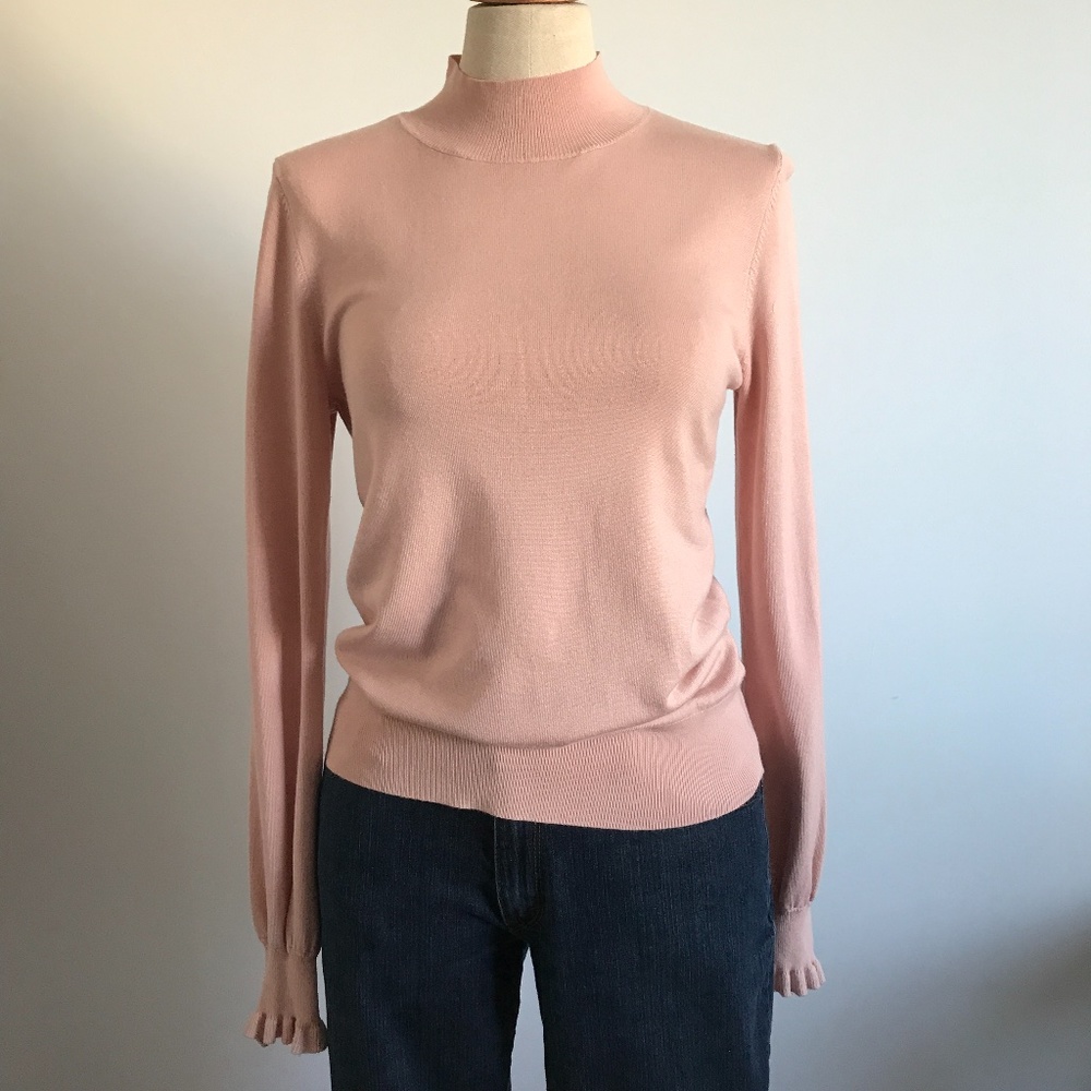 RW&CO -  Pink Mock Neck Light Knit Sweater - S